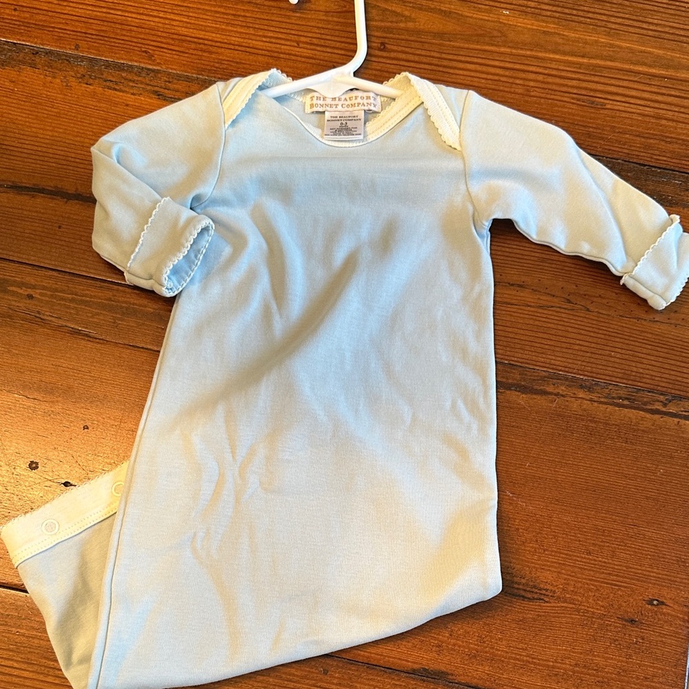 Newborn gown, BEAUFORD BONNET, Light Blue Baby Gown